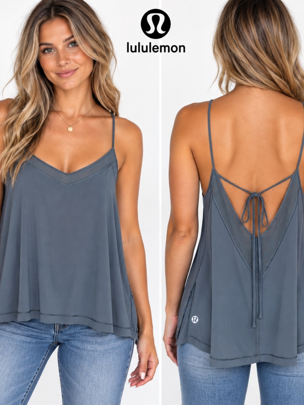 lululemon slate gray strappy V-back cami